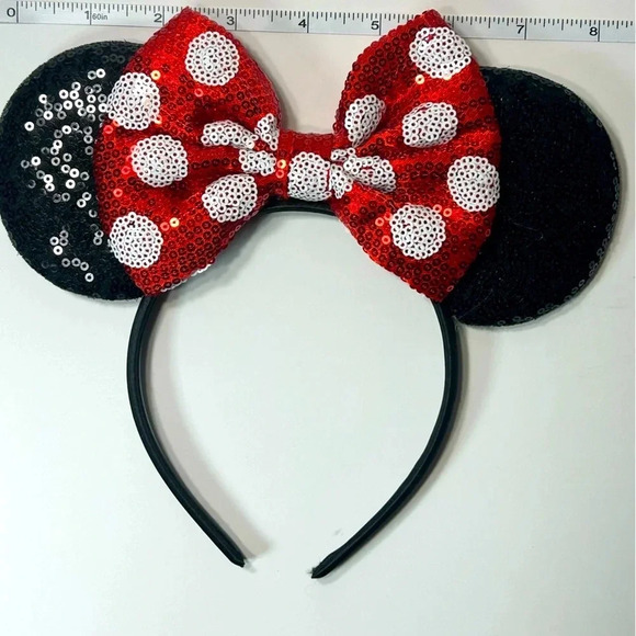 Disney - Minnie Mouse Sequinned Ears and Bow Headband 💝 - Picture 2 of 8